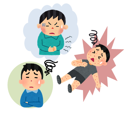 アレルギーの型による潜伏期間や症状の違い